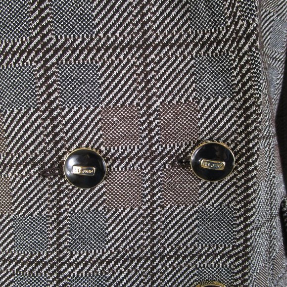 St. John Collection Metallic Gray Plaid Double Breasted Skirt Suit 10 Formal - Picture 5 of 16